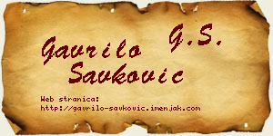 Gavrilo Savković vizit kartica